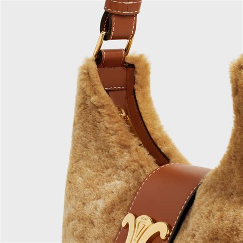 celine triomphe shearling bag|TEEN TRIOMPHE BAG IN SHEARLING AND CALFSKIN.